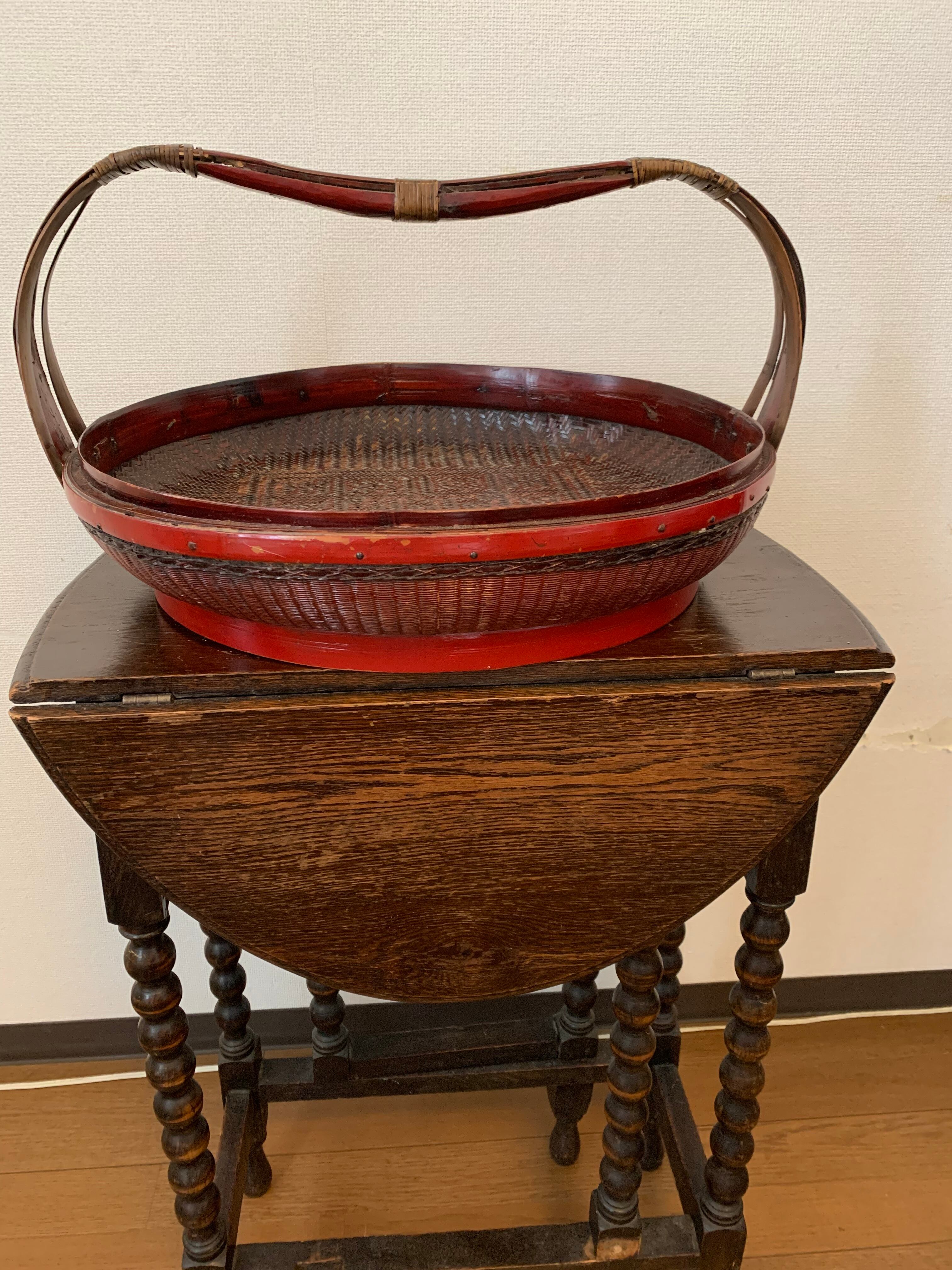 中古中華アンティーク木かご