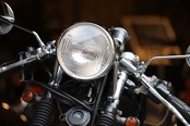 6-1/2inch Lucas-type Head light GlossBLACK/CHROME RIM