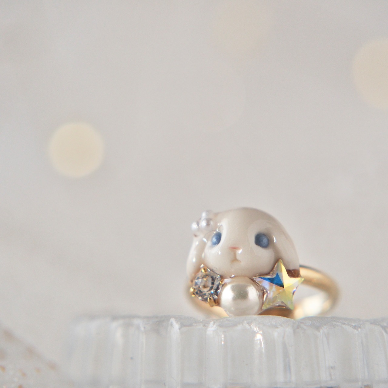 星うさぎリング（たれ耳）