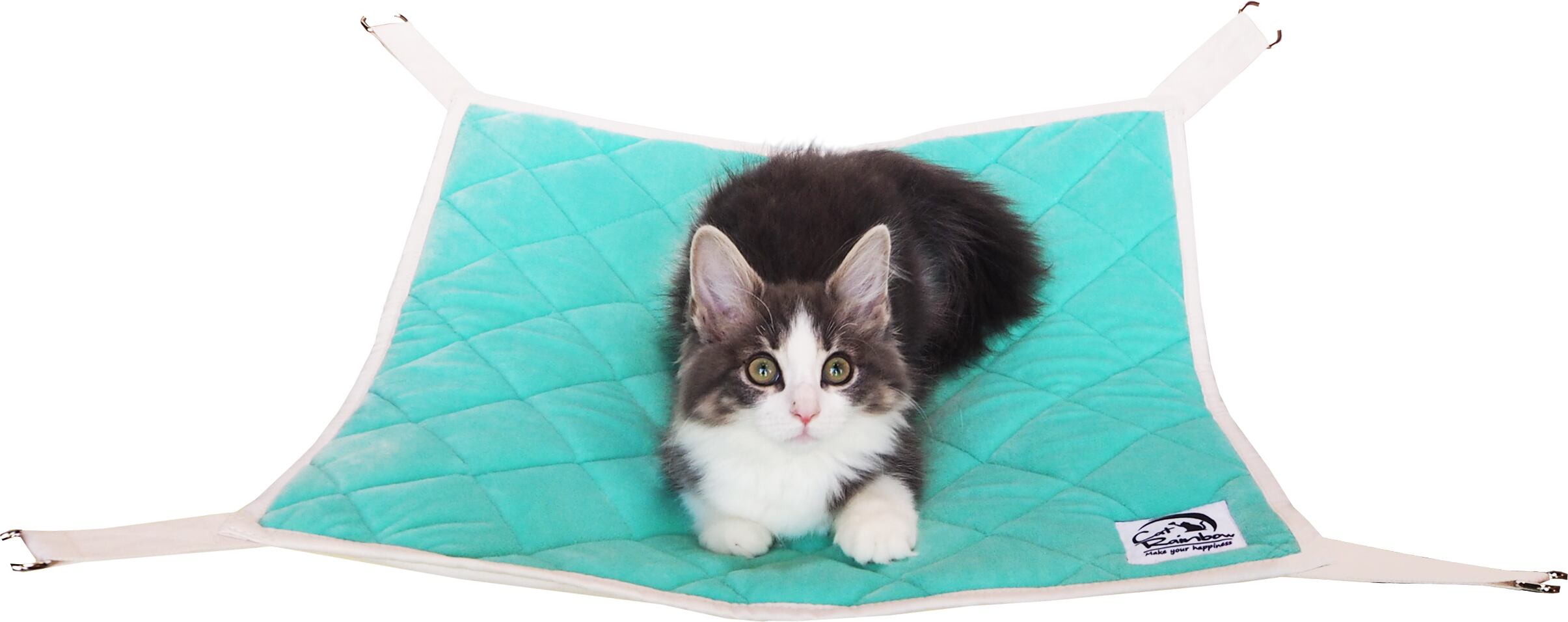 【猫ちゃん用】猫のハンモック　リバーシブルボア　グリーン/ベージュ/パープル