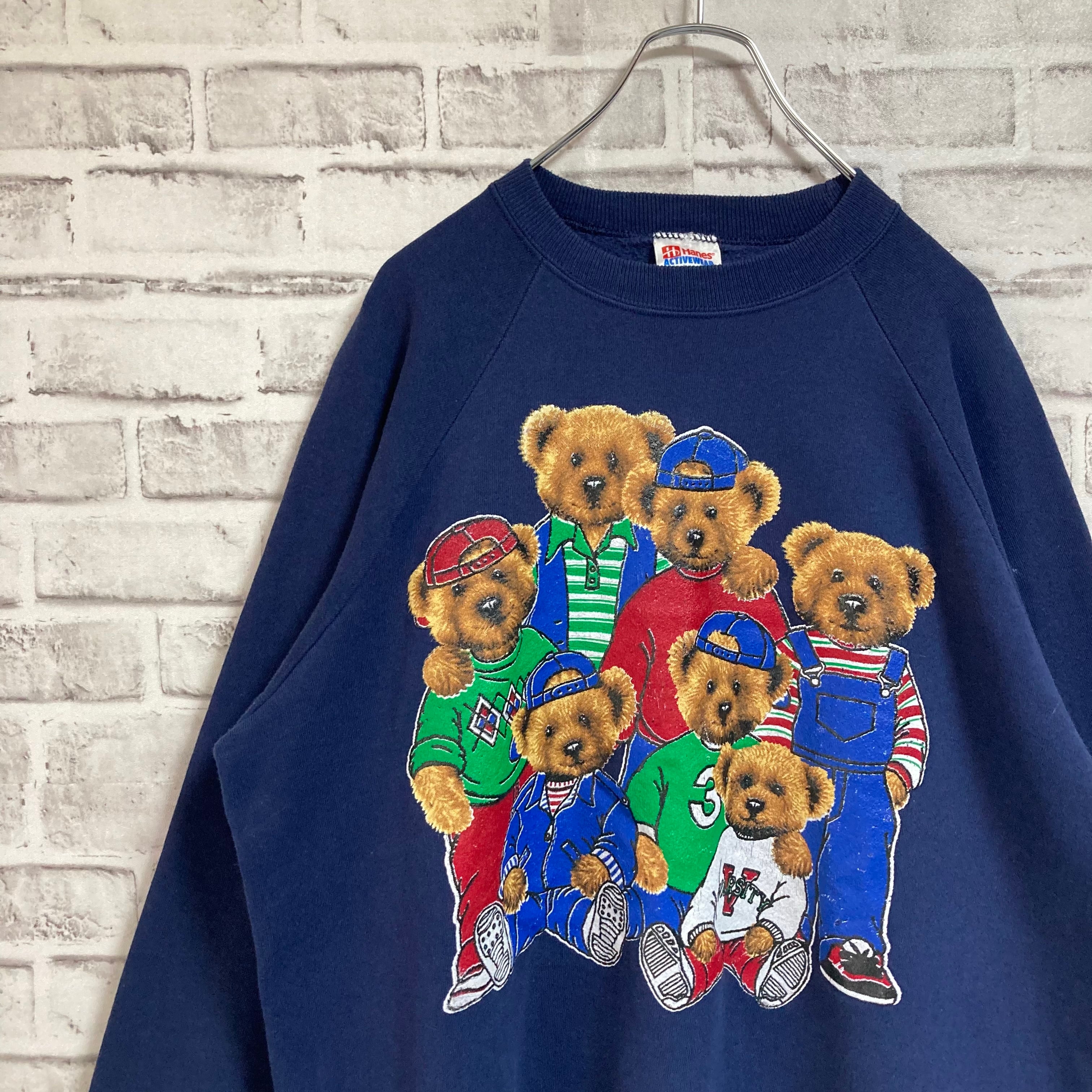 【US】Hanes vintage90s アニマル クマ スウェット XXL