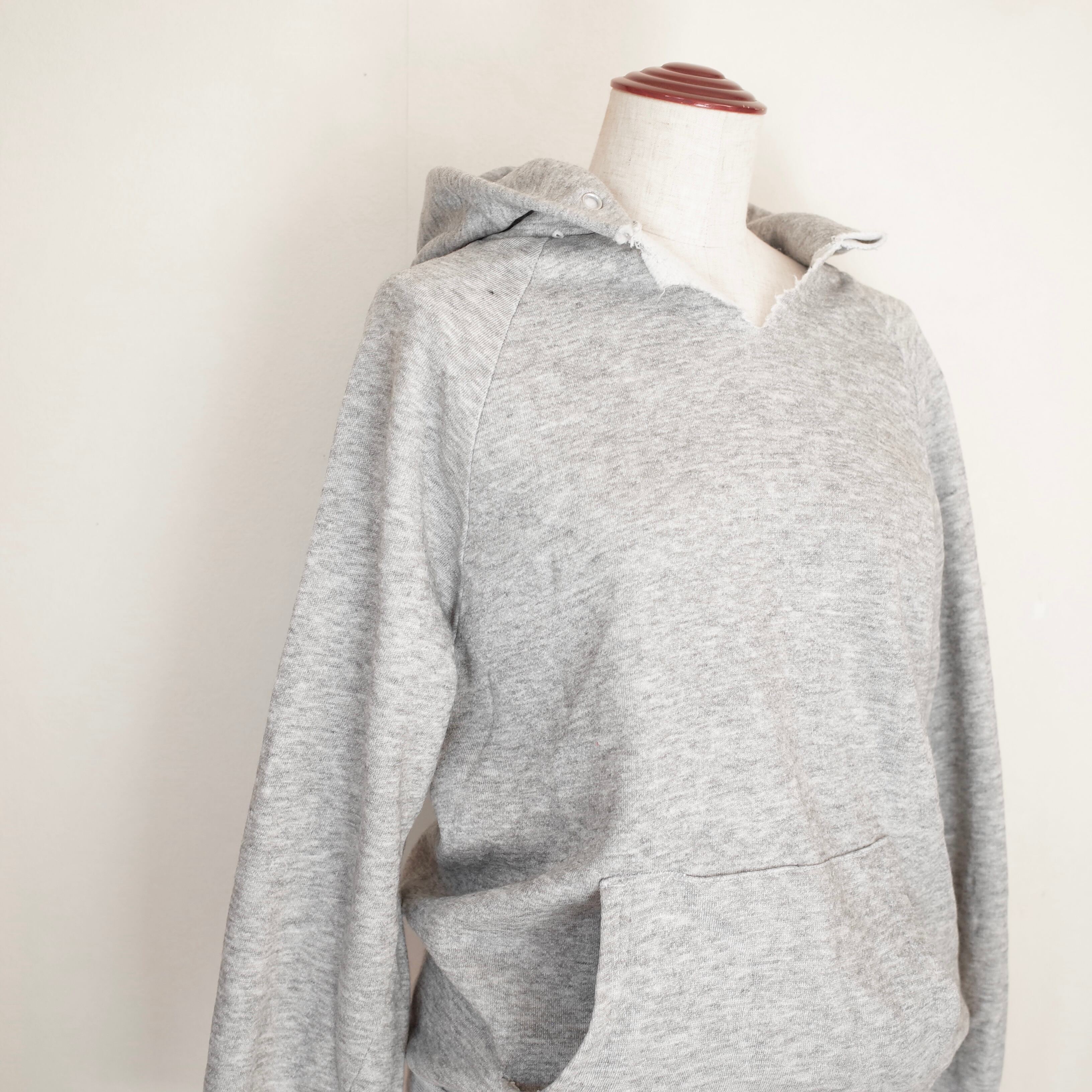 80s plain hoodie "heather gray"