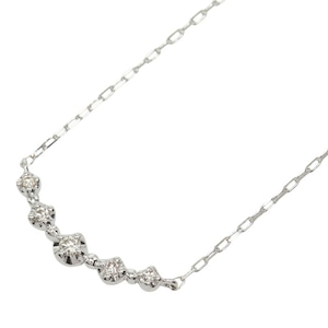 4℃ K10WG ホワイトゴールド ダイヤモンド ダイヤ 5連 スマイルモチーフ ダイヤ ペンダント ネックレス レディース 4℃ 中古