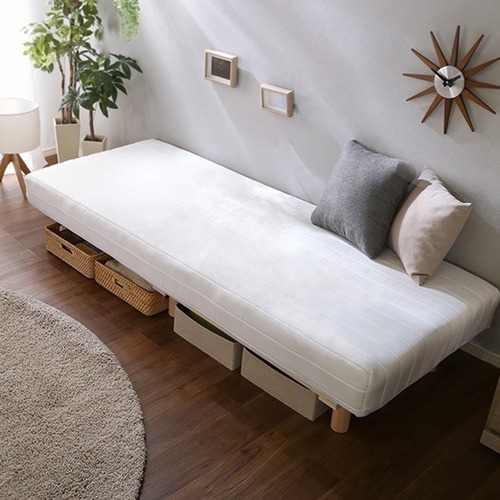 新発想で搬入も組立カンタン ほどよい弾力 脚付きロールマットレス ボンネルコイルスプリング セミシングル