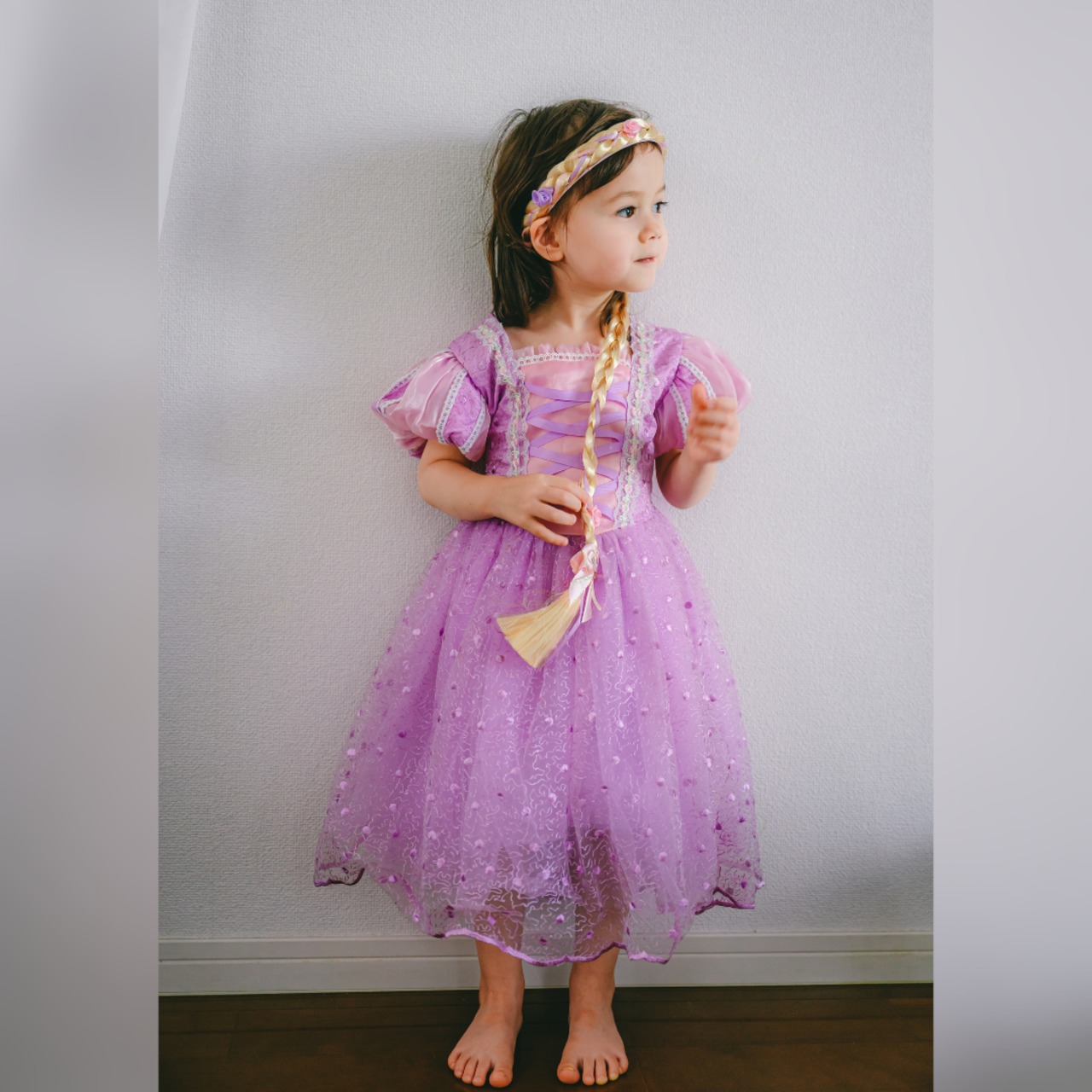 クーポンで3,580円→2,130円【即納】90/140size訳あり品 ラプンツェル風豪華プリンセスチュールドレス［ラプンツェル プリンセスドレス ドレス］