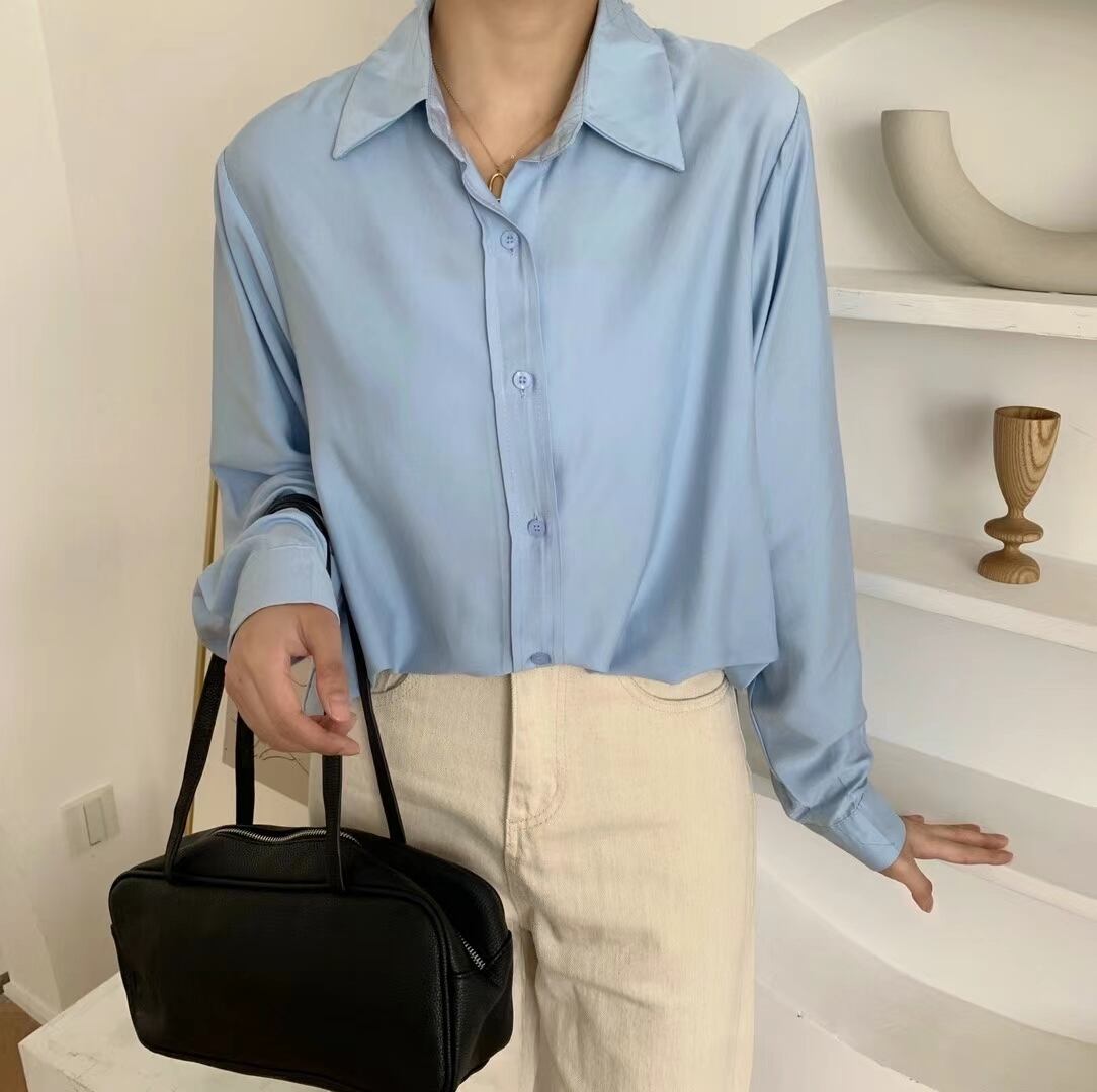 バックシャンとろみシャツ　AJ2205-602