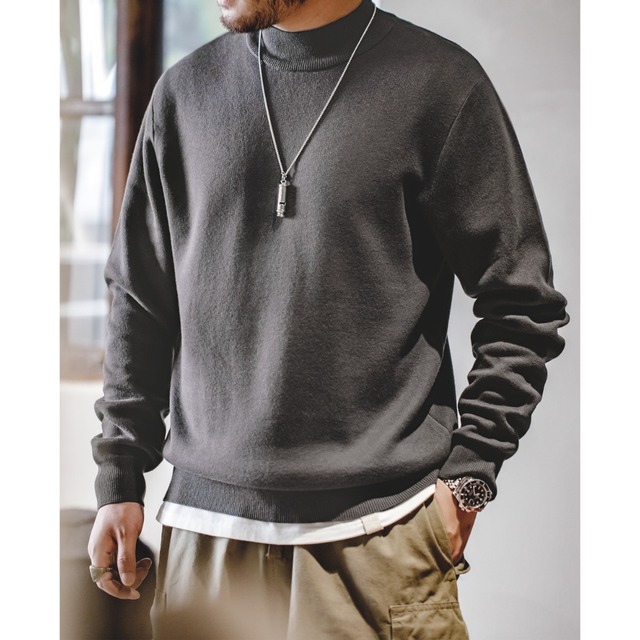 クルーネック長袖ニットセーターA18104