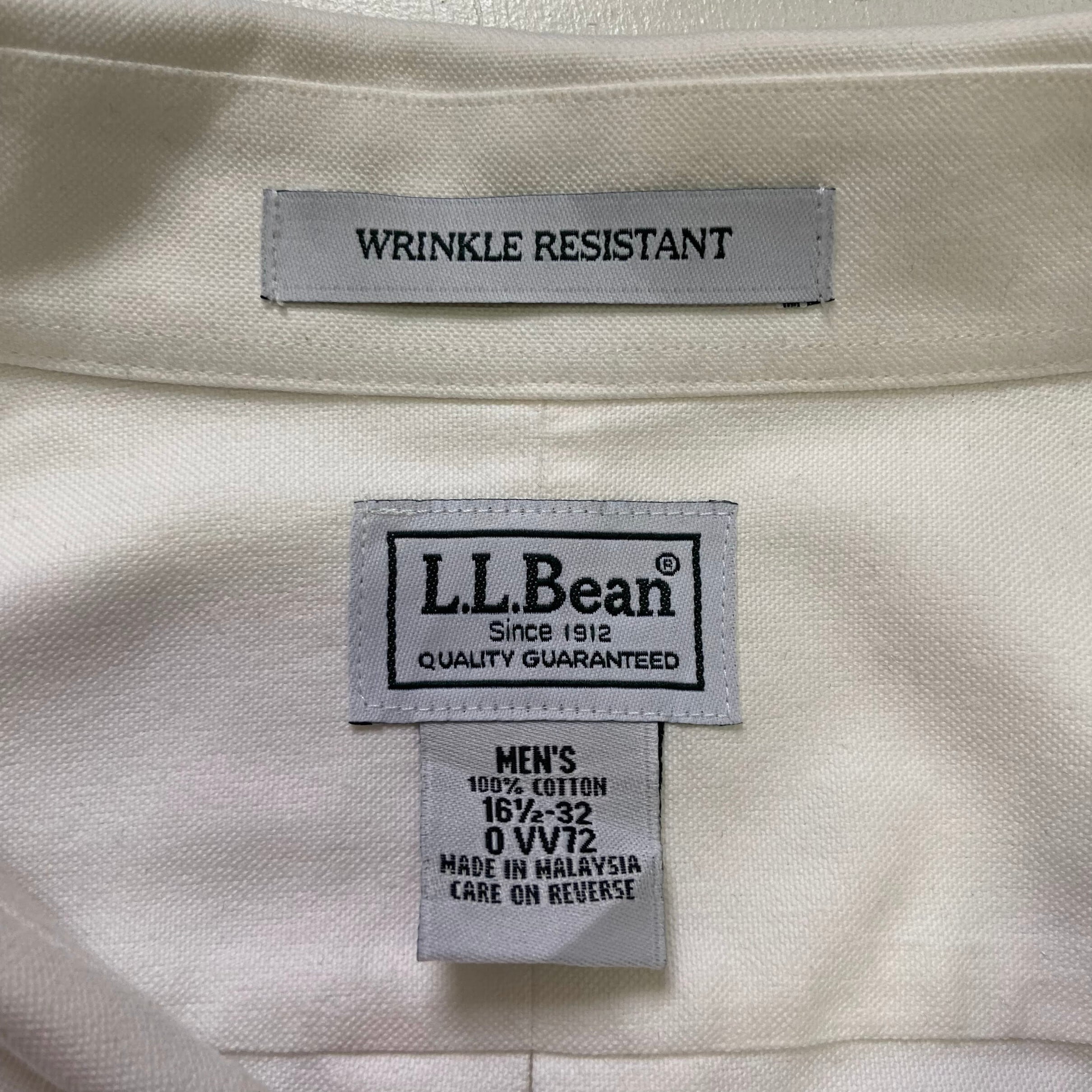 2021年レディースファッション福袋 エルエルビーン ストライプ 企業刺繍 半袖 コットンシャツ 白
