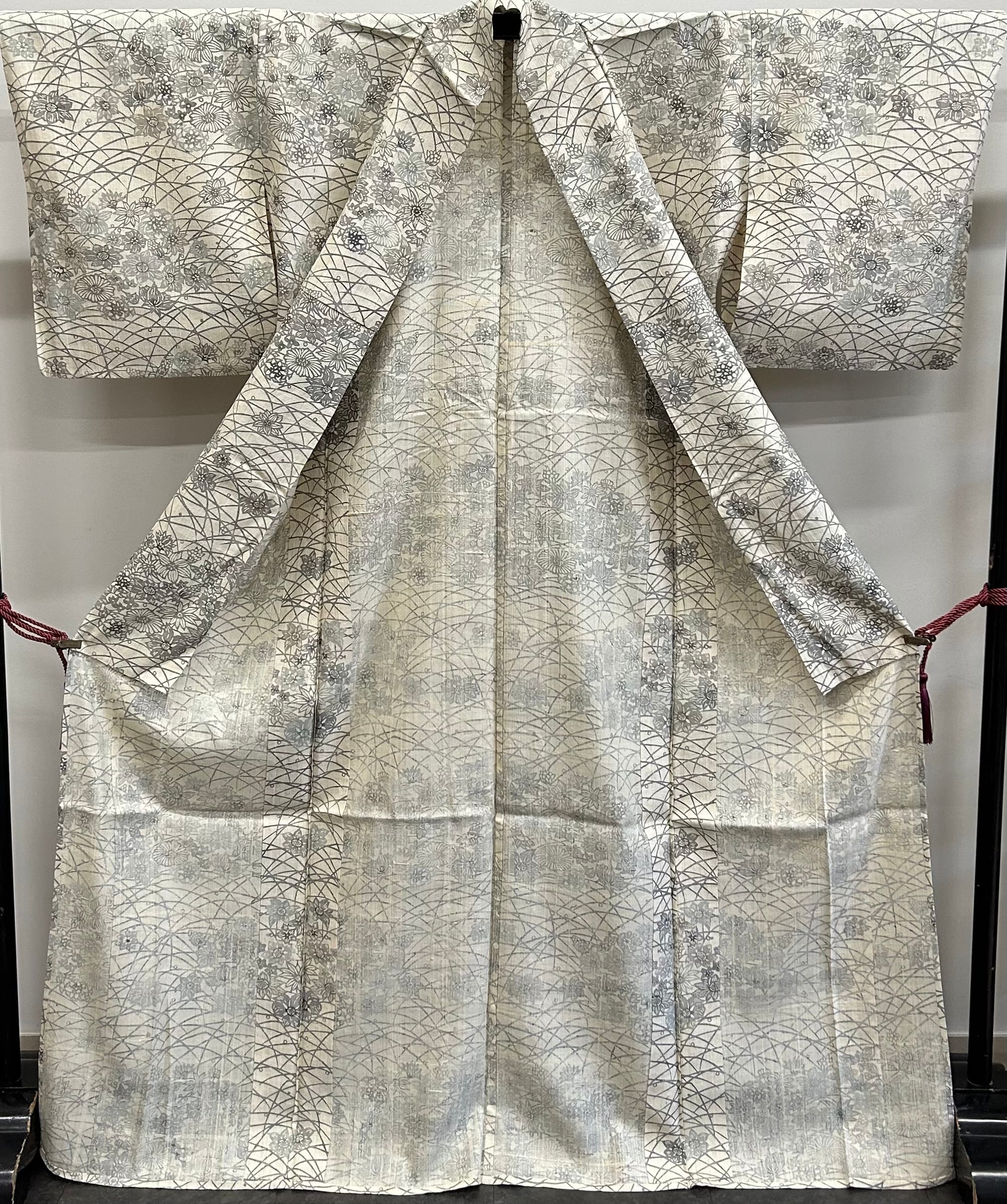 単衣 紬 白橡色 裄丈67cm K2906 | 着物 ひょうたん堂