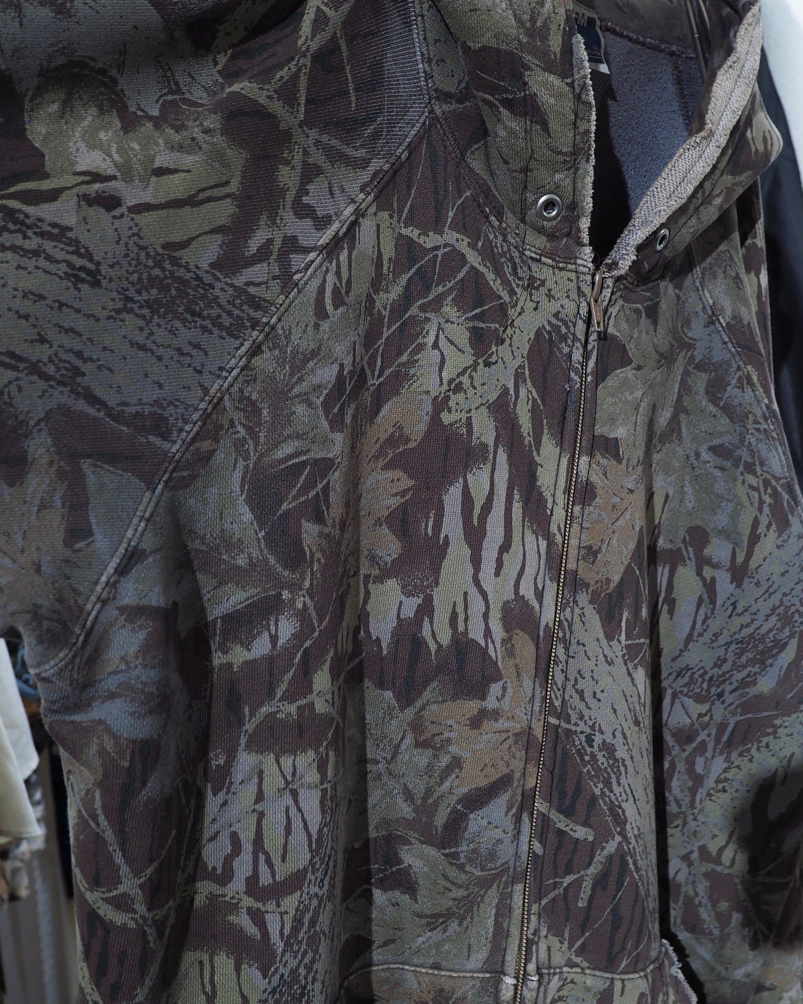 2002s " PPFM - Archive " Beautiful Aging Camouflage × Two stars Embroidery Full zip Parker ピーピーエフエム アーカイブ 星刺繍 パーカー