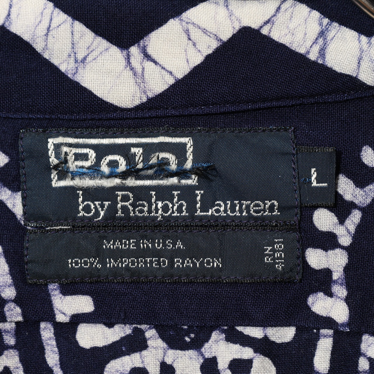 美品 L USA レーヨン Polo Ralph Lauren 半袖開襟シャツ ポロラルフローレン