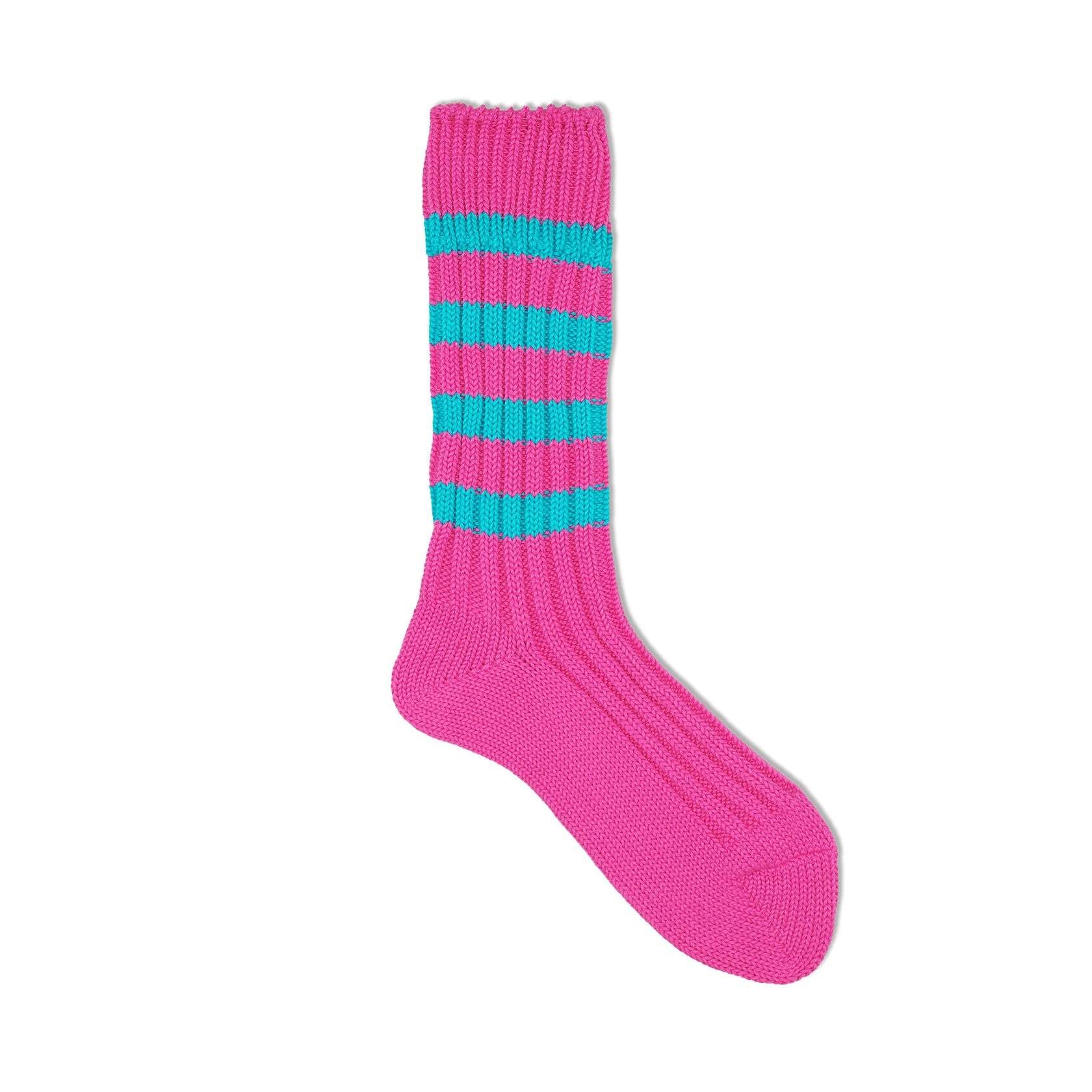 decka】Heavyweight Socks Stripes Crazy Color (3colors) de-29-2 dros dro