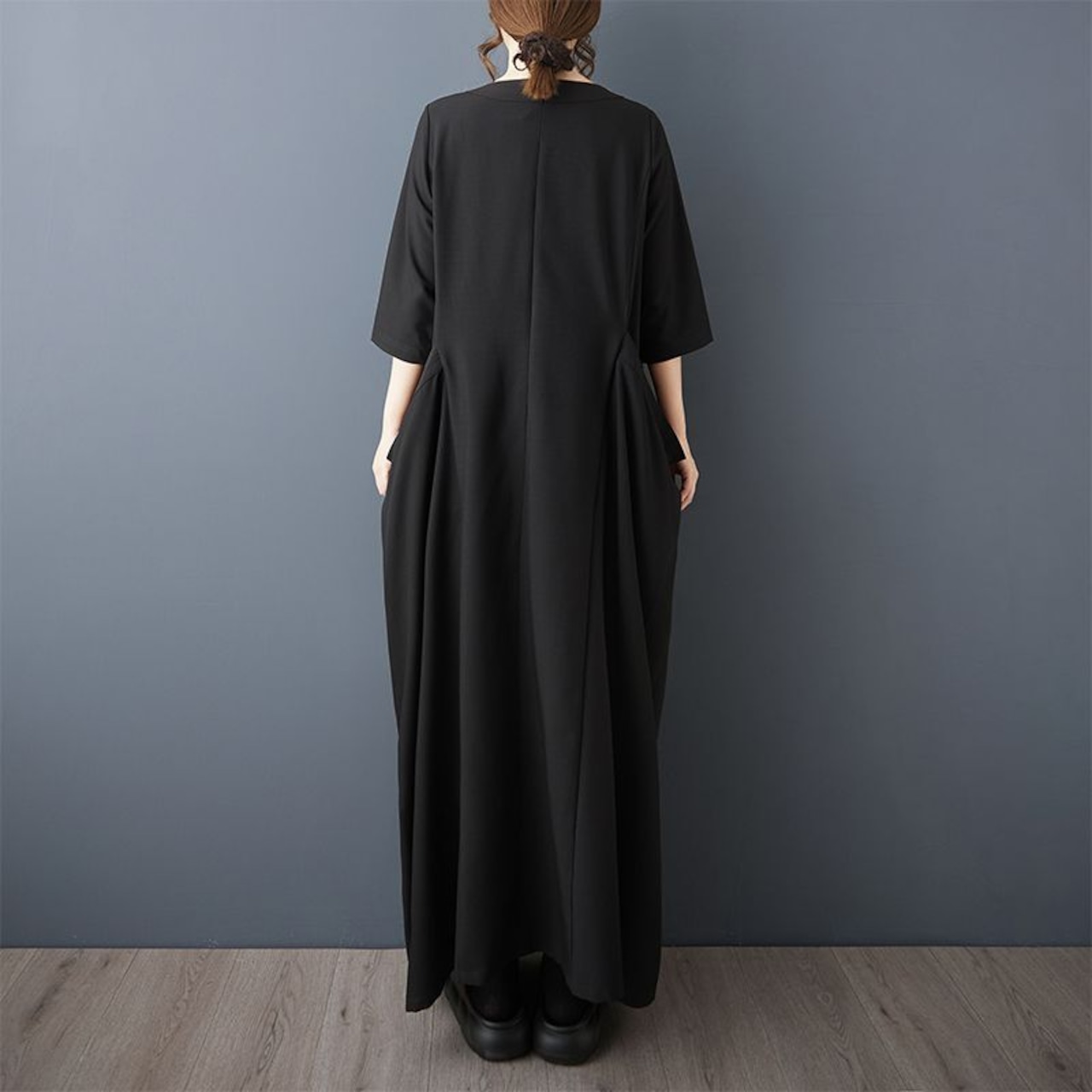 リボンポケット ロングワンピース  30231