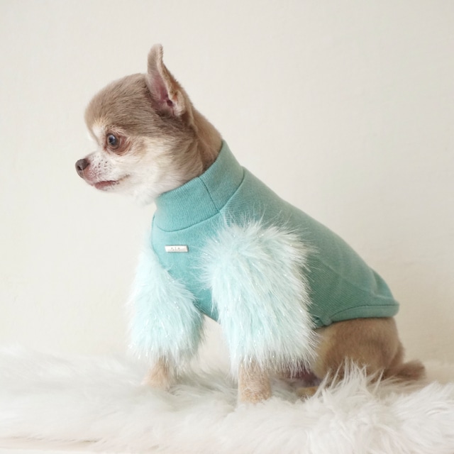 Sleeve Fur Knit - Mint
