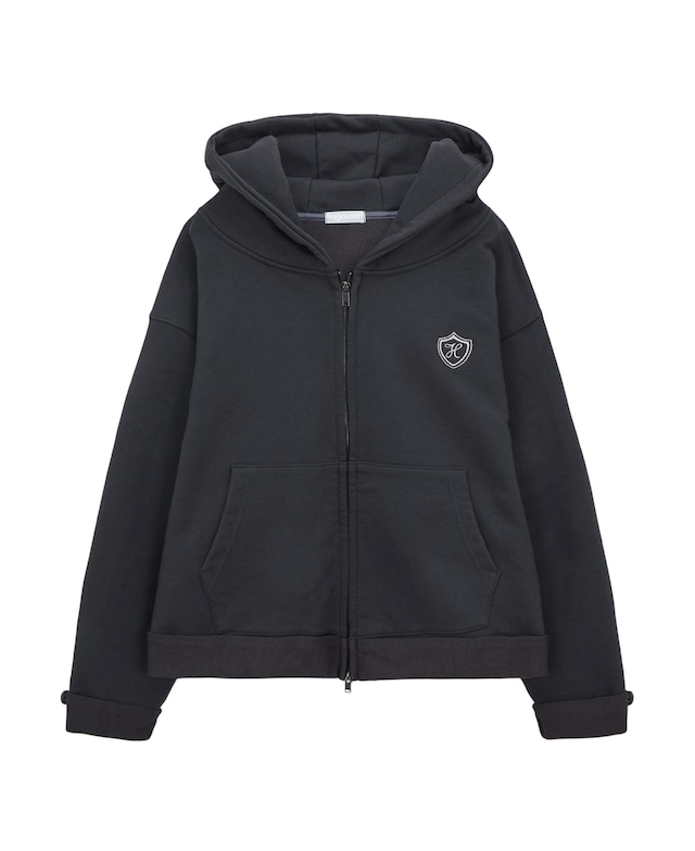 [hug your skin] School hoodie zip-up (charcoal) 正規品 韓国ブランド 韓国ファッション 韓国代行 日本 店舗 hugyourskin hug ハグユアスキン