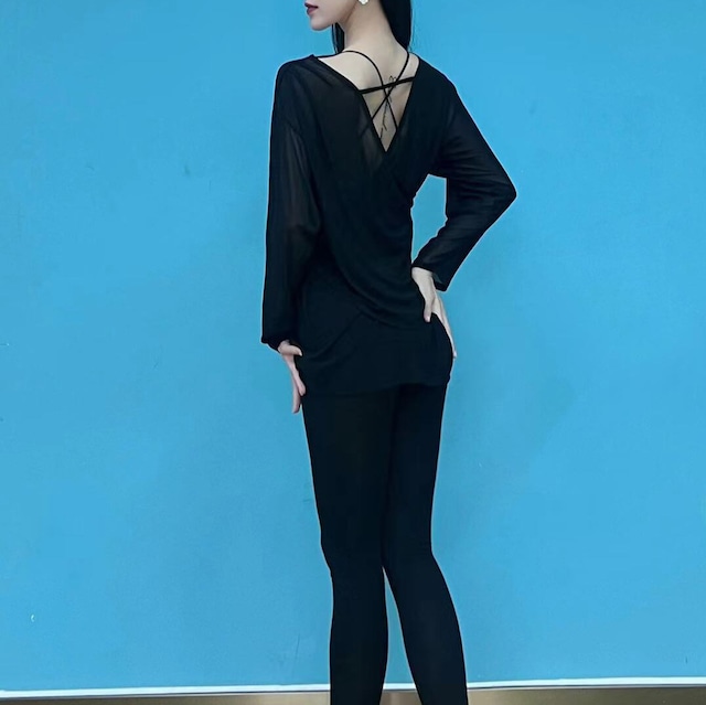 カシュクール ロングスリーブ チュニック ダンスカットソー ds1128