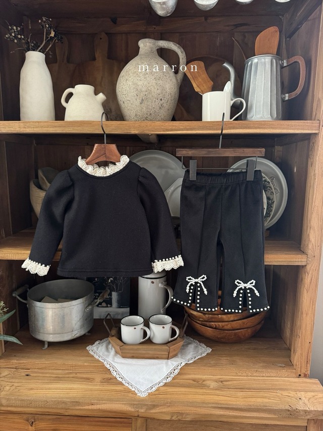 ラスト1 M【即納】<marron>  Angel pearl blouse