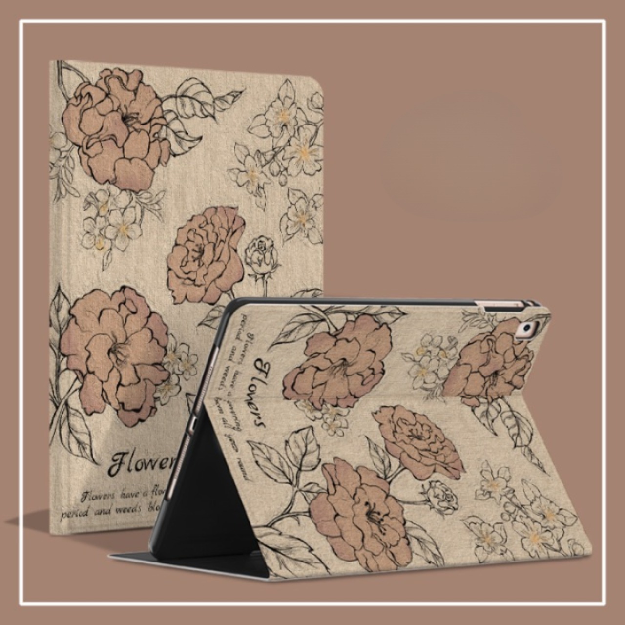 レトロフラワーiPadケース A10324