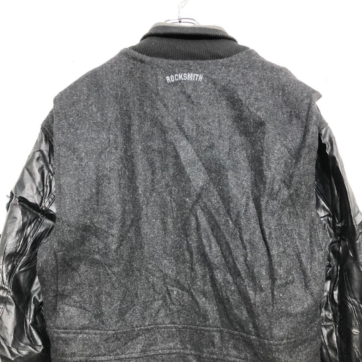 ROCK SMITH スタジャン L ブラック グレー ロックスミス ウール 