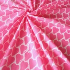 ブロックプリント生地【50cm単位】インド綿 ハート柄 ピンク #25810-PK1【再入荷】