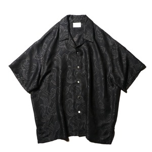 superNova. Aloha shirt - Paisley jacquard - Black x Navy
