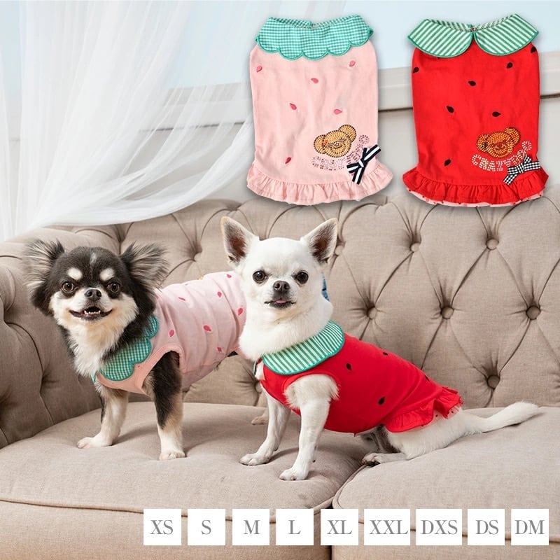 襟付きフルーツタンク CRAZYBOO (クレイジーブー) XS/S 犬服 ドッグウェア トイプードル チワワ ポメラニアン 小型犬