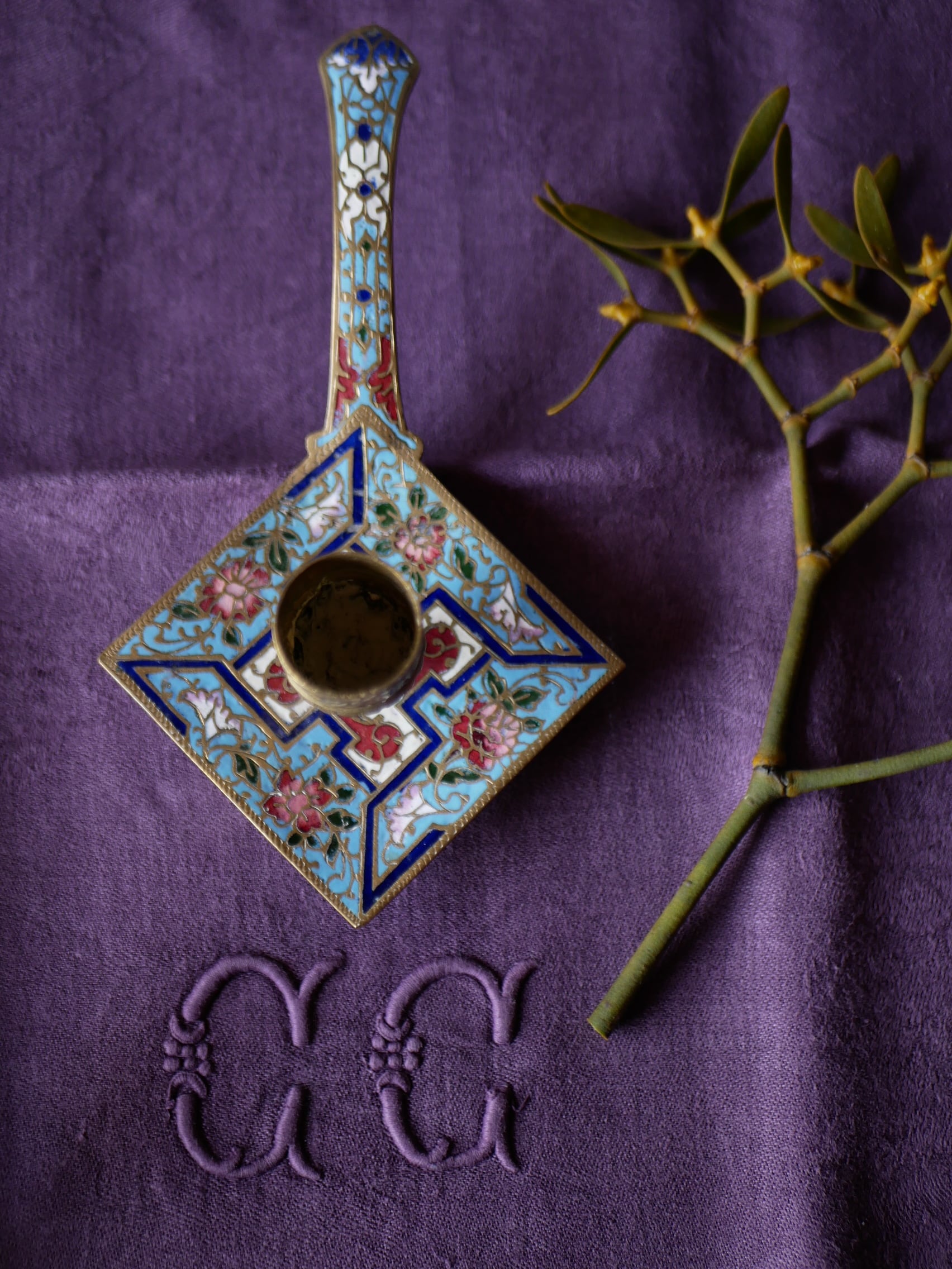 エナメルシリーズ part.2 キャンドルホルダー フランスアンティーク アンティークのある暮らし