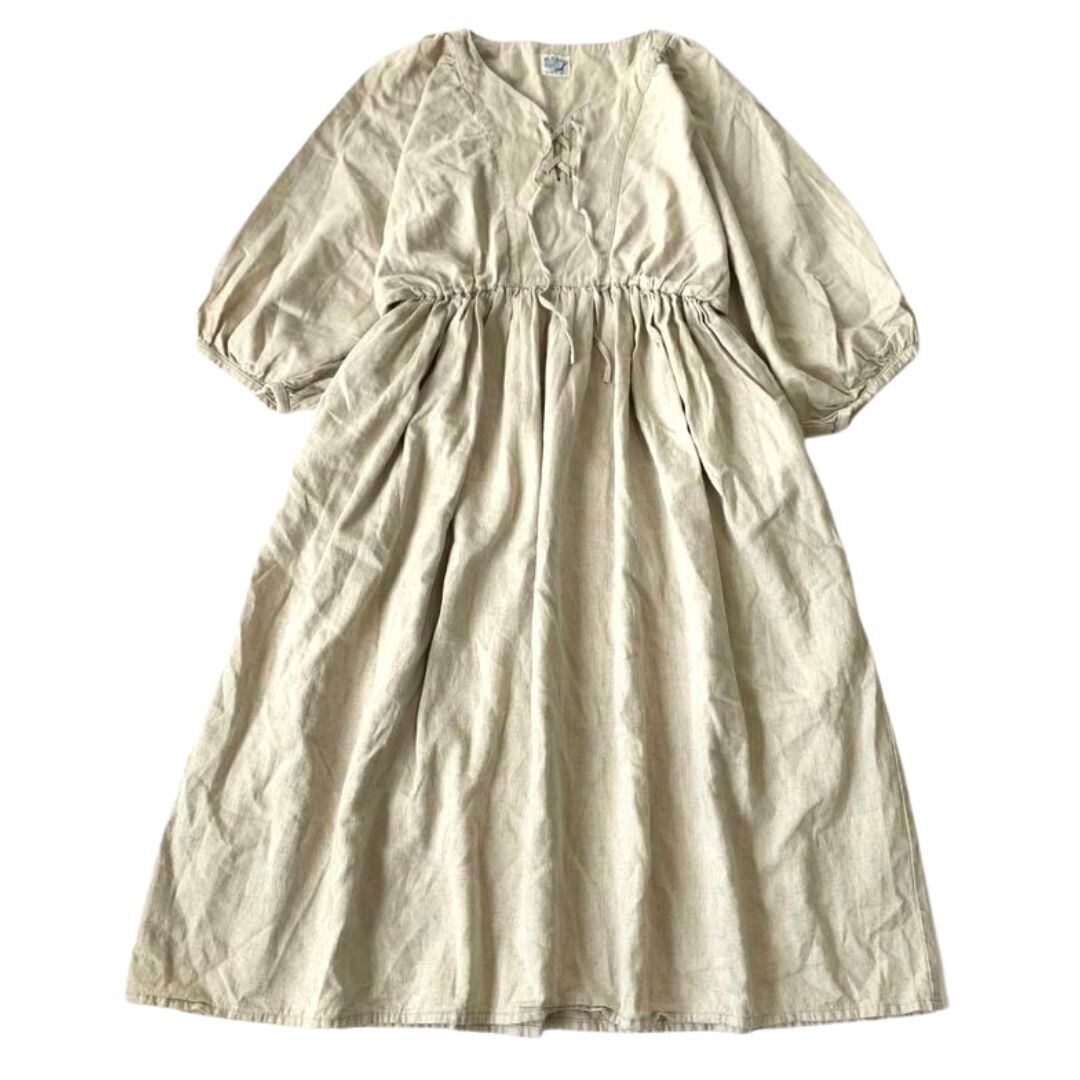美品】orSlow オアスロウ 22SS COTTON LINEN ONE PIECE DRESS コットン  