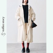 【2color】バックスタイルもチャーミング♡:ピュアコットンのコーデュロイロングコート i0498