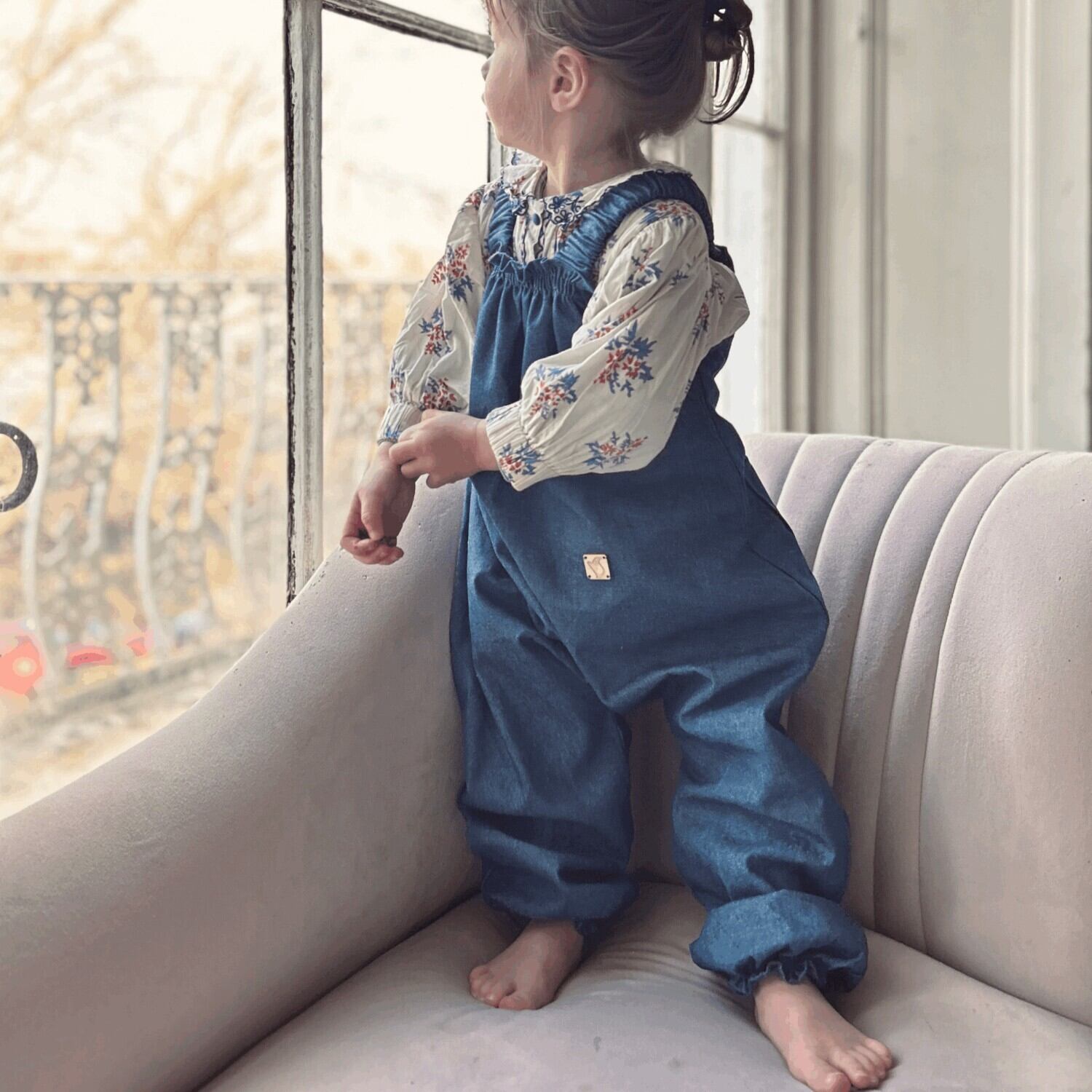 予約】House of Dungarees / Organic Pullover Denim Dungaree - Denim