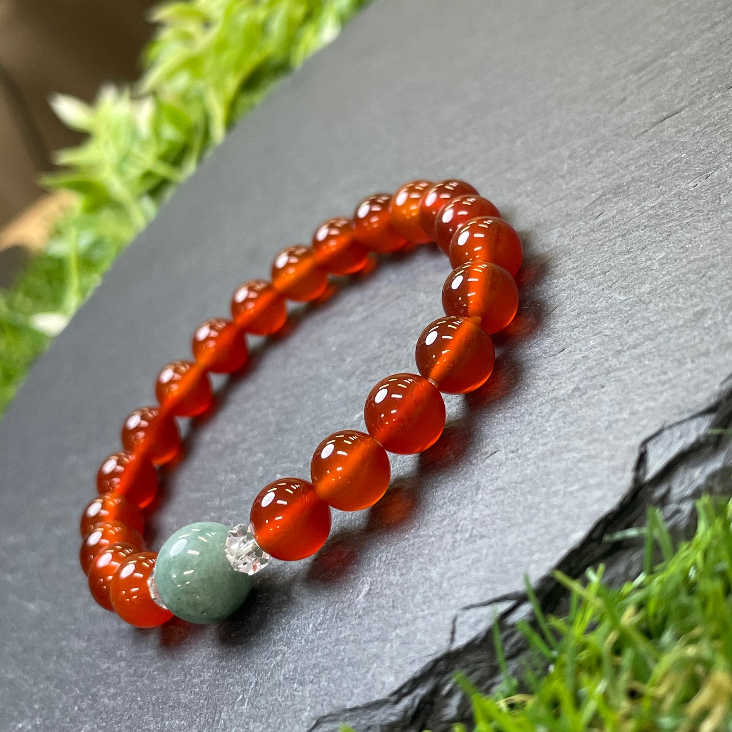 翡翠 × カーネリアン ブレスレット 天然石 | GAMAMA STONE