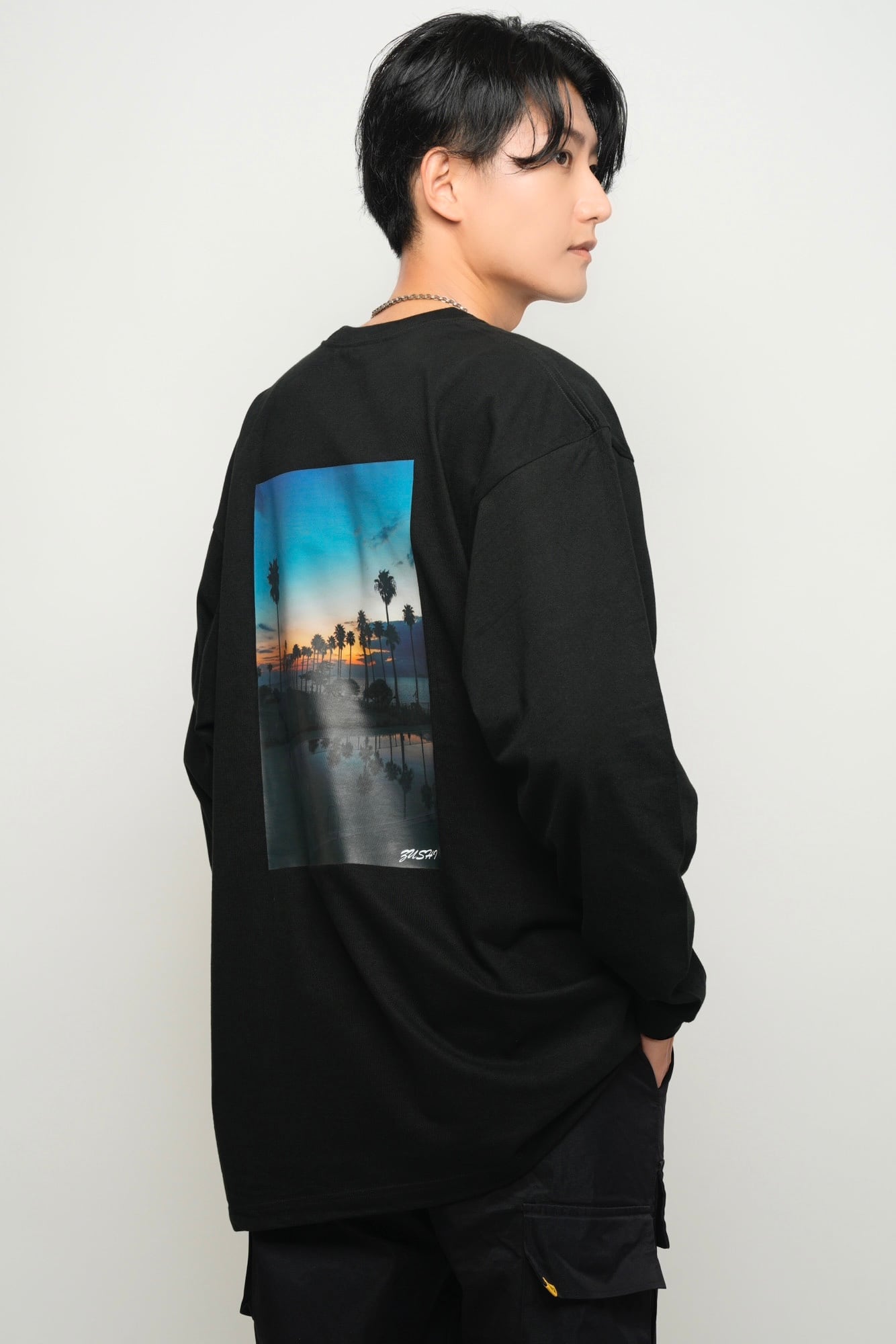 Zushi Black Long-sleeve T-shirt MEN | ShonanChillTime