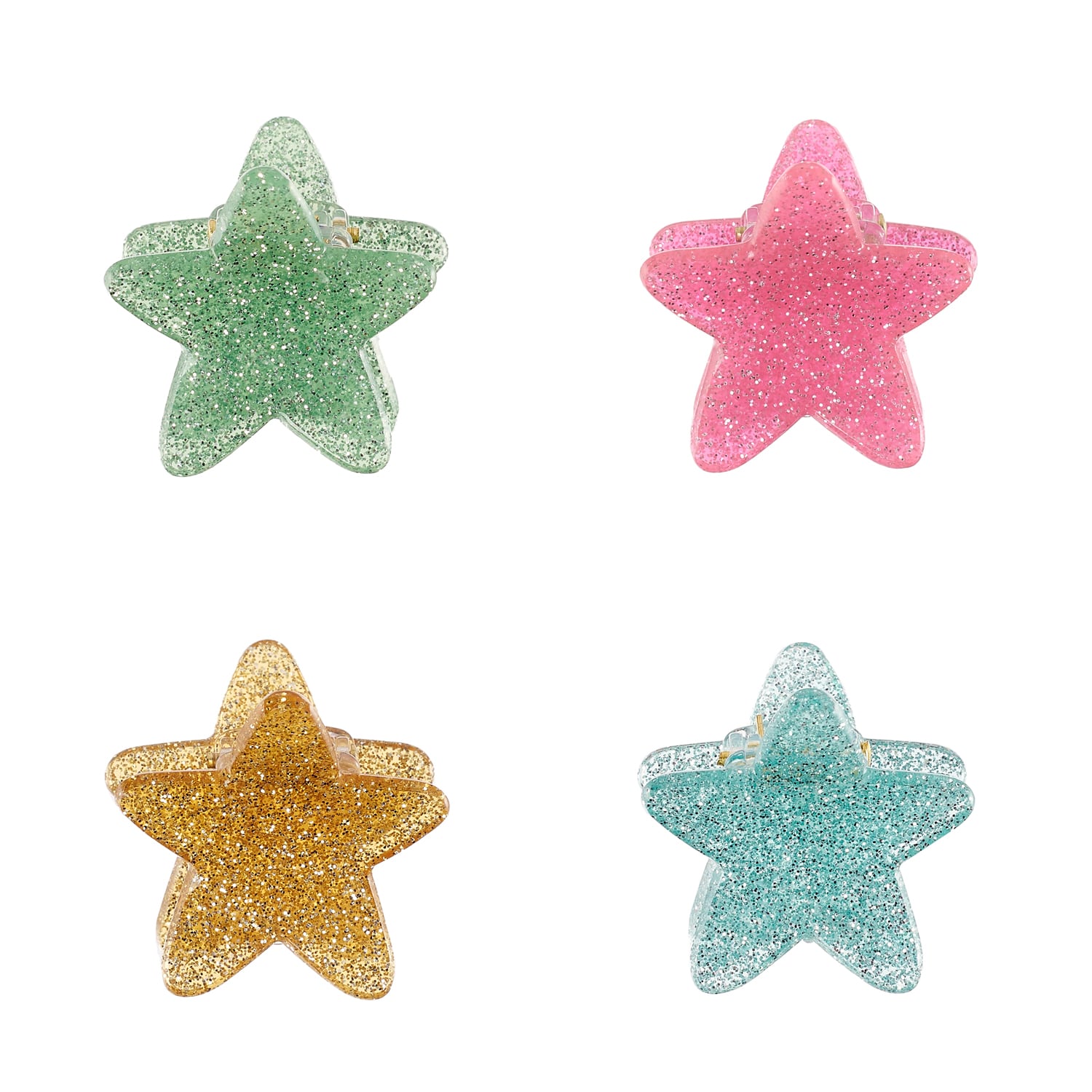 CLW2408:Little Stars Claw Clips 4 Pack-MULTI