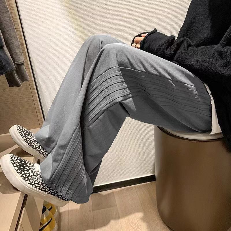 【新作】【送料無料】 スーツ素材2021シーズン新作カジュアルパンツ韓国風トレンドゆったりワイドレッグモップ 0352754361213