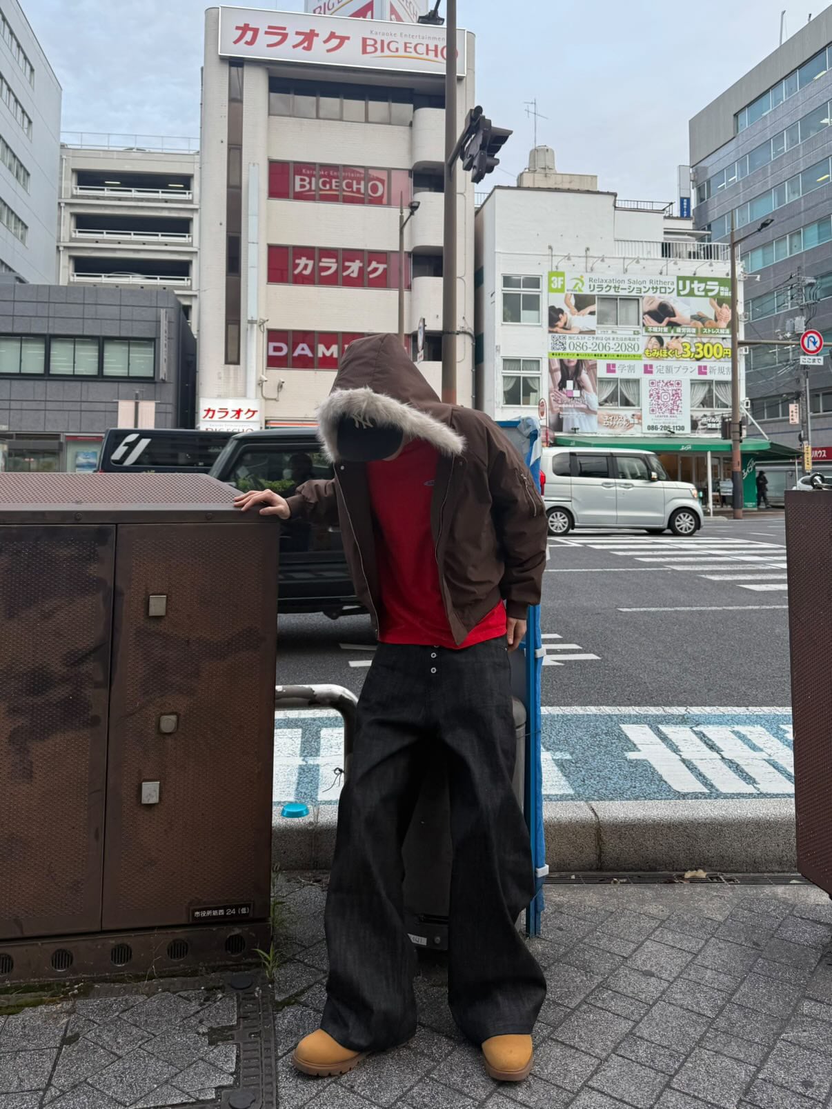 ファー付きミリタリージャケット（ブラウン） el1199 | elev fashion store