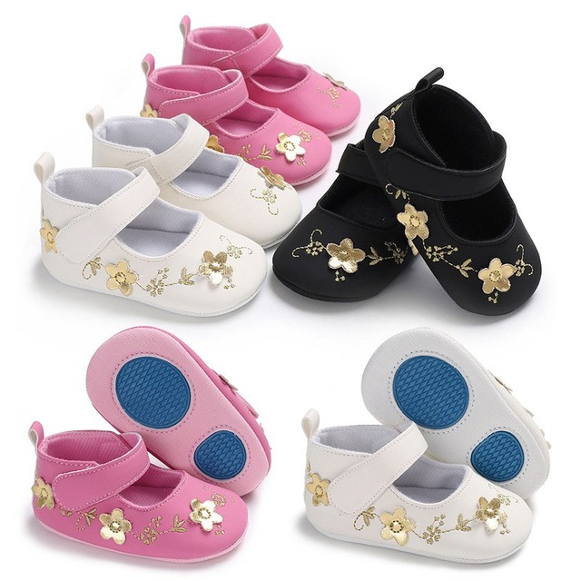 新しい素敵な1ペア赤ちゃん花ファーストウォーカー子供靴+ AGE3-12 m、幼児/新生児プリウォーカー、ベッド靴