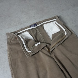 90s 初期型 USA製 Polo by Ralph Lauren POLO CHINO "Leather Patch" Ash Brown  [W31.5L27.5相当] 古着