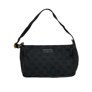 GUCCI グッチ GGキャンバス ポーチ ハンドバッグ ブラック 7592-202206