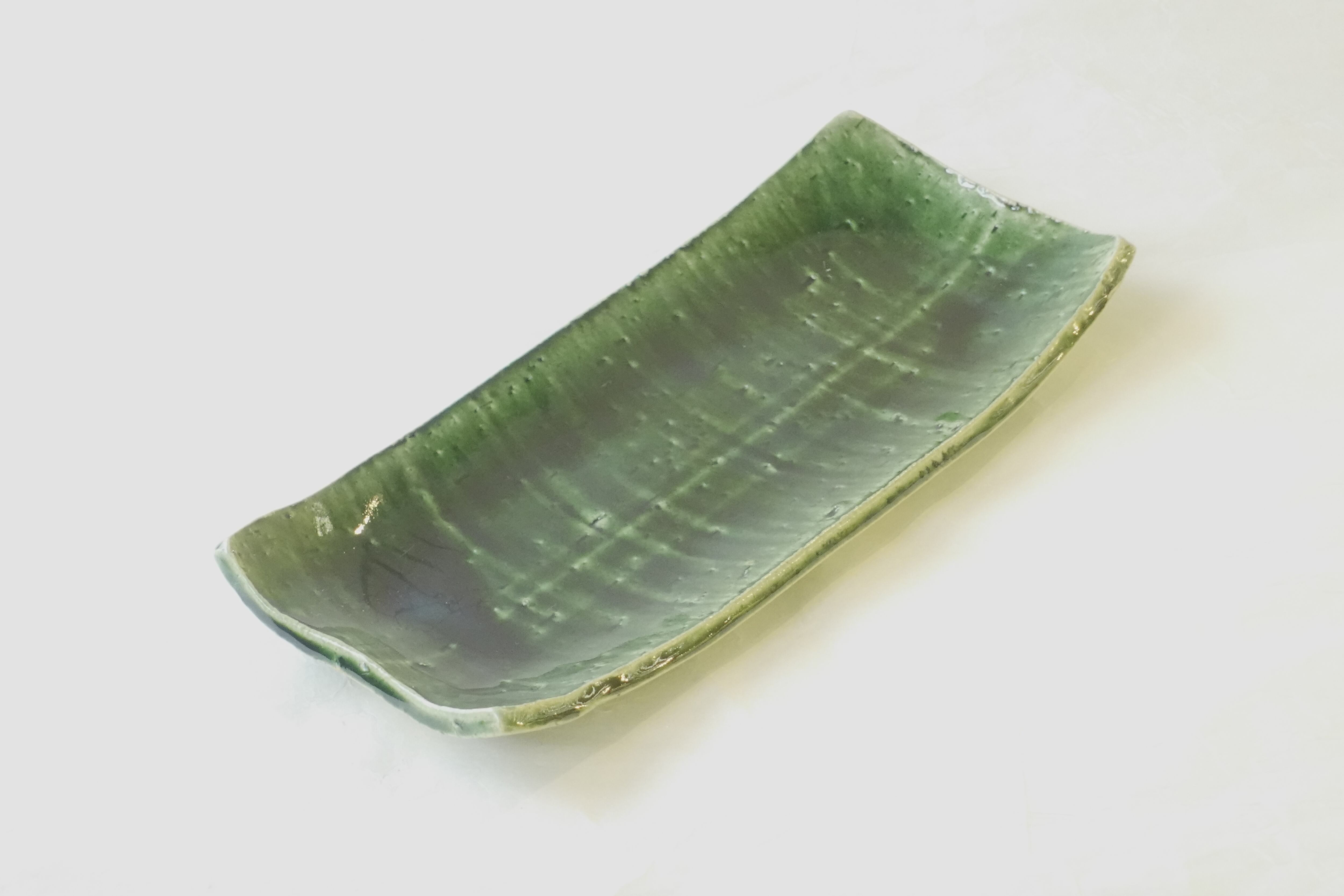 美濃焼 久興作 総織部 長角皿 | 小林漆陶