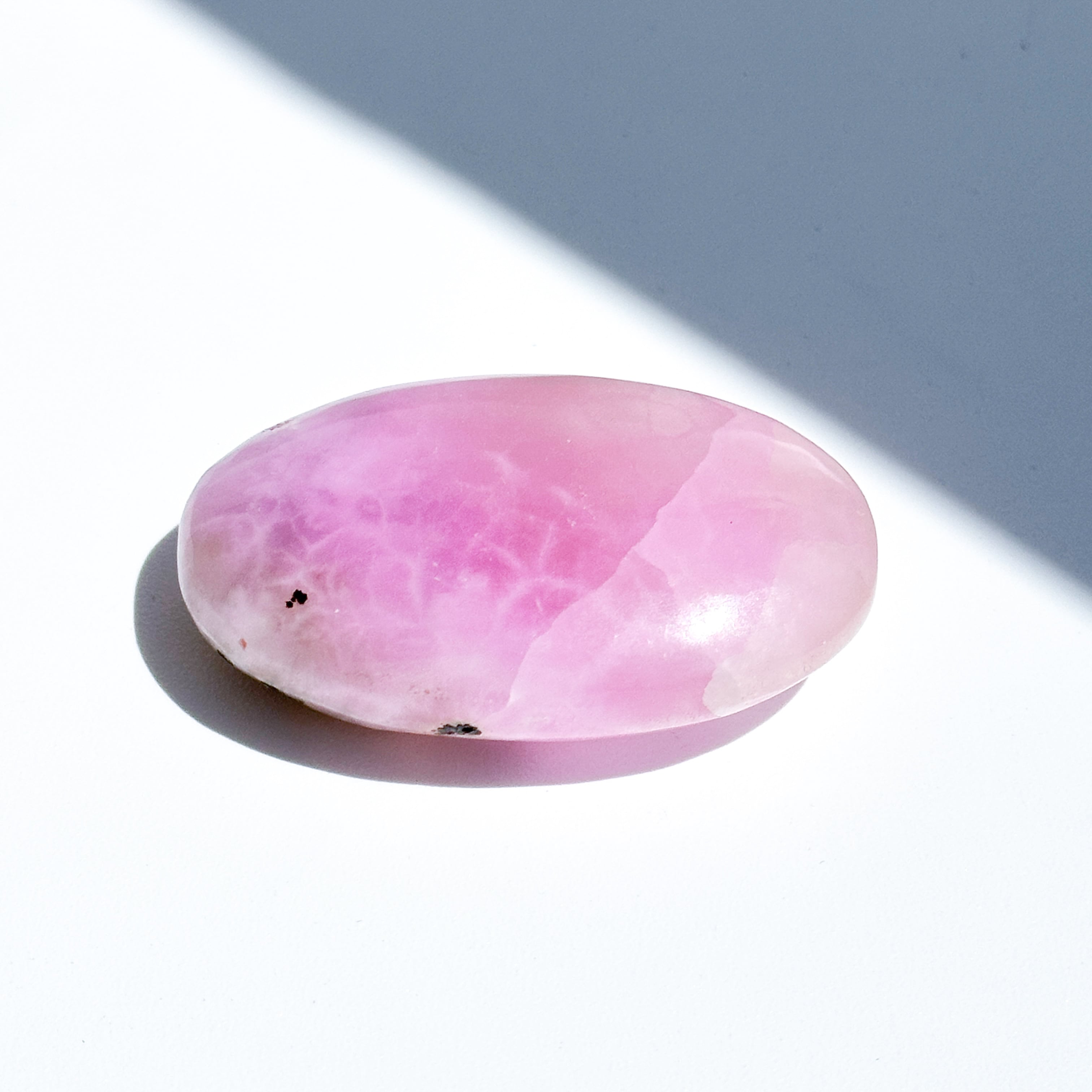 高品質】ピンクアラゴナイト パームストーン 83◇Pink Aragonite Palm