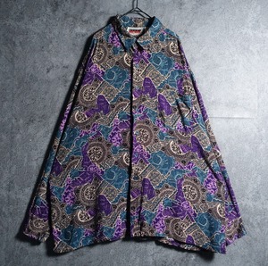 Multicolor ornament pattern patchwork design shirt