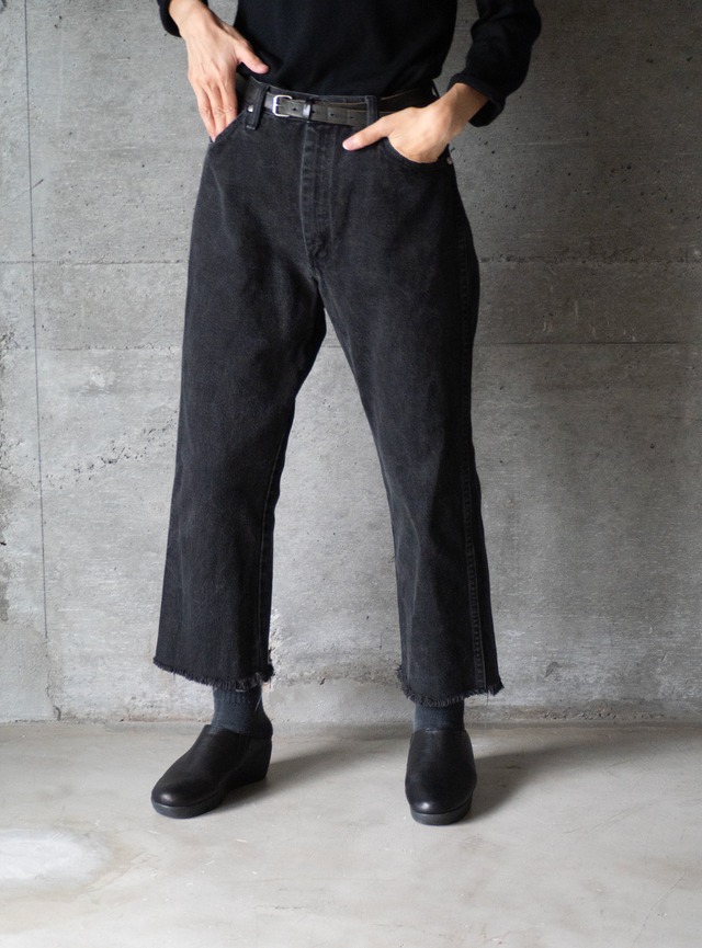 "Wrangler" 1990s Black denim cut-off pants
