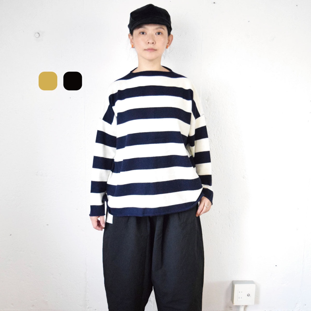 GAUZE#(ガーゼ) ボトルネックボーダーニット / カーディガン