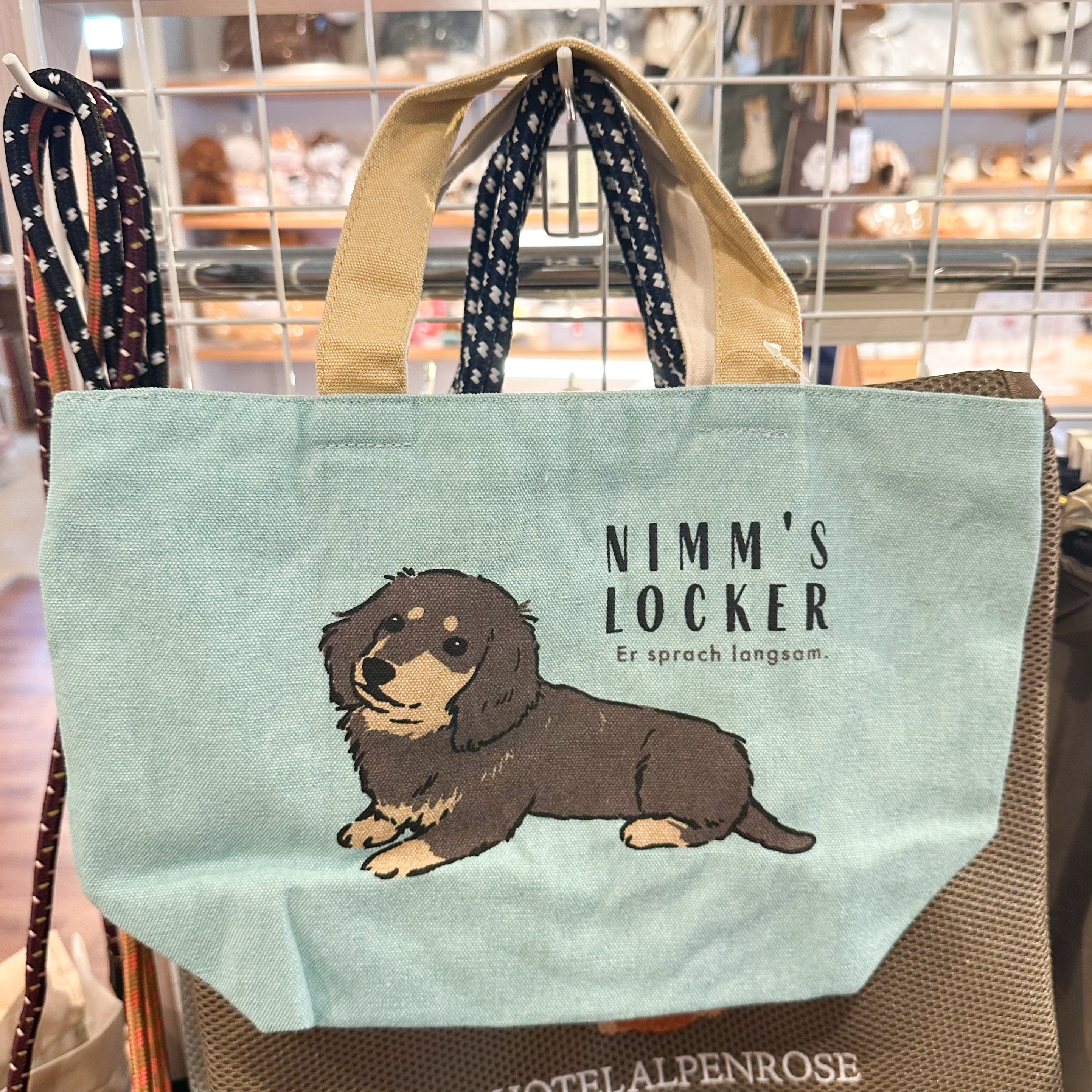 ファスナー付きミニトート ダックス ブルー | わんこ雑貨の店 スマイルズ