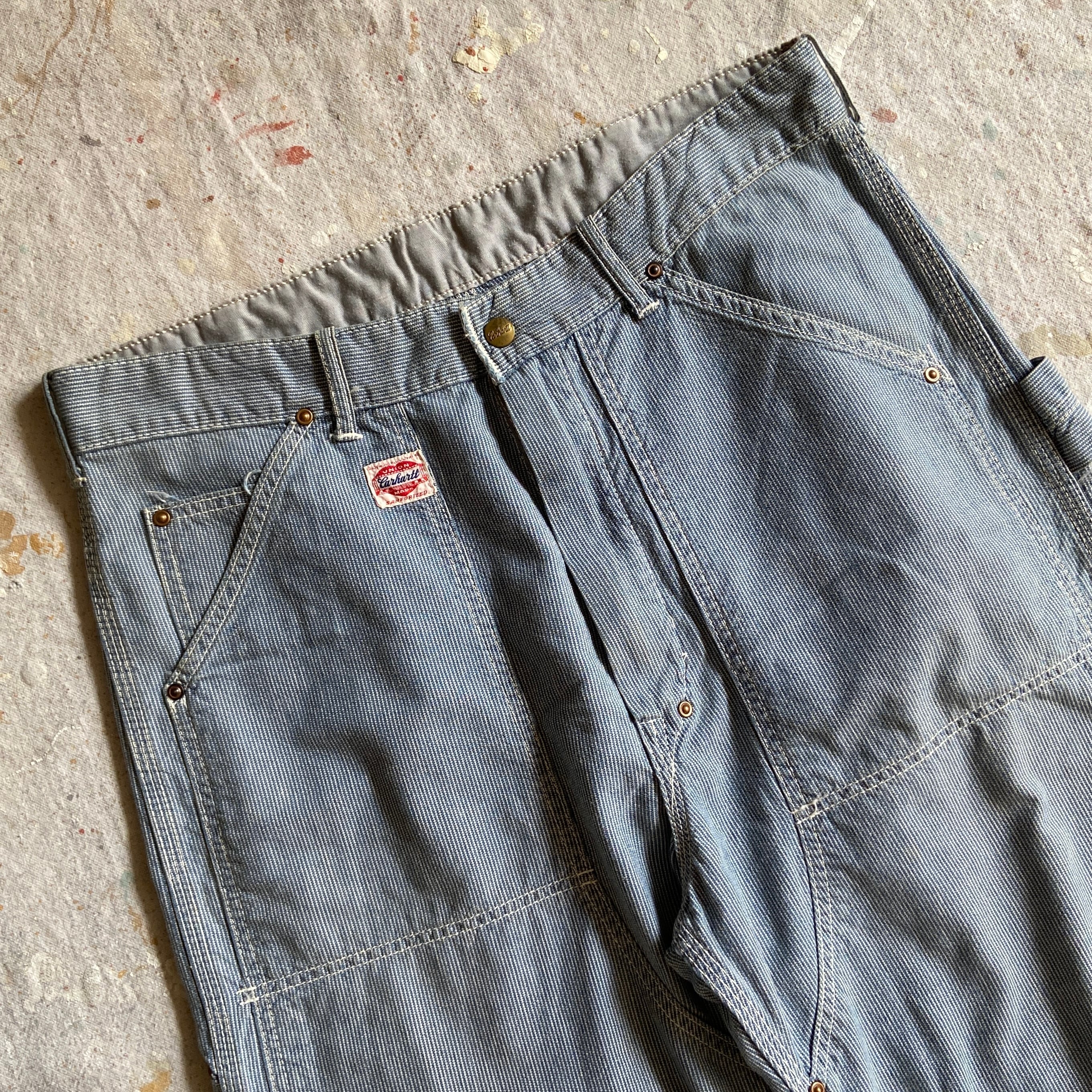 Carhartt 40s 復刻 Heart Tag Stripe Double Knee W33L26 Made in USA G098