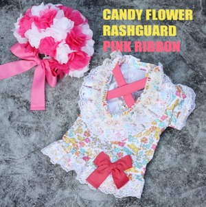 予約【HAPPYJJANGGU】Candy Flower Rushguard (Pink Ribbon)