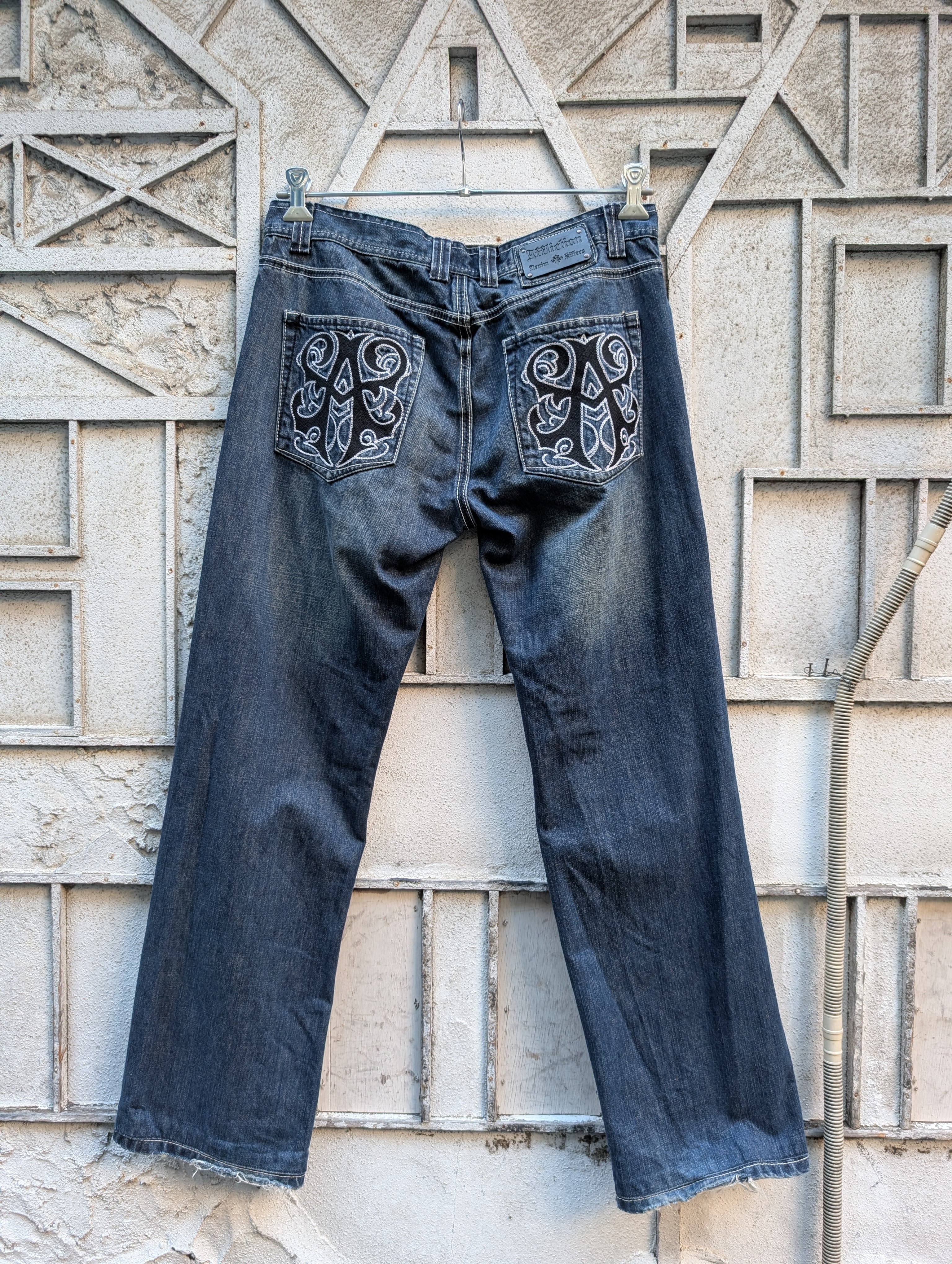 "AFFLICTION" embroidery denim pants