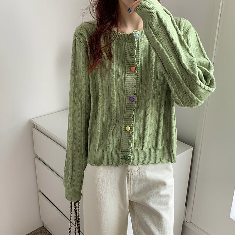 クレセントシティレトロオールマッチセータースモールジャケットレディース2020春と秋の新しいエグインストイストセーターカーディガントップ クレセントシティ64994397306