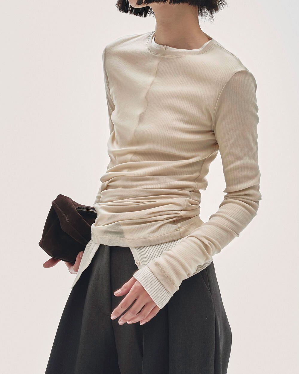 todayful Asymmetry Mesh Tops 12520611 | AMBIENT SHARE