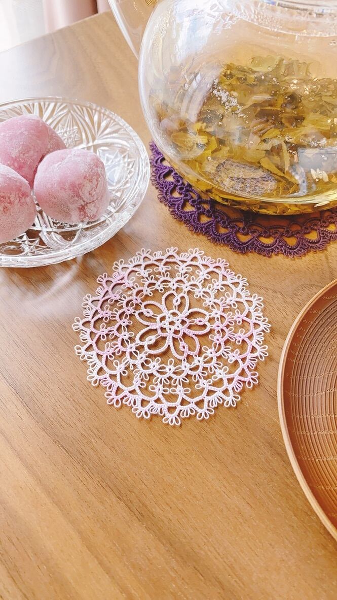 桜のミニドイリー 編み図 Download | AYA Lace